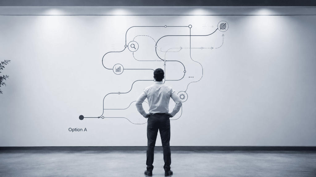 How ABM Changes the B2B Buyer Journey visual showing target accounts, buying group signals and pipeline progression.