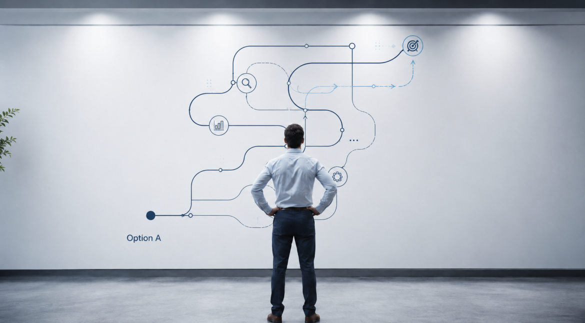 How ABM Changes the B2B Buyer Journey visual showing target accounts, buying group signals and pipeline progression.