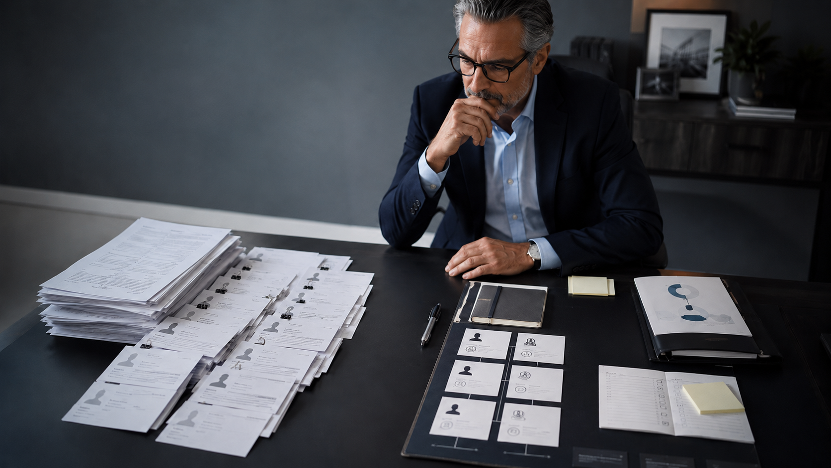 B2B marketing professional comparing traditional lead generation with account-based lead generation records.