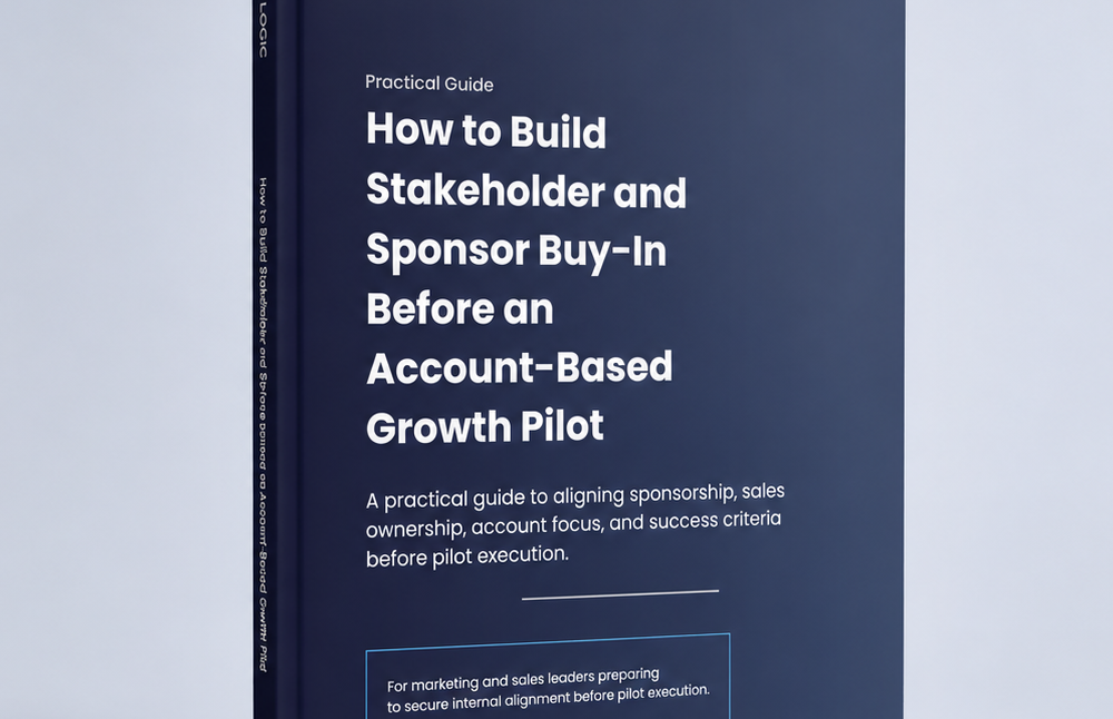 Cover image for ABM Logic’s guide on building stakeholder and sponsor buy-in before an account-based growth pilot.