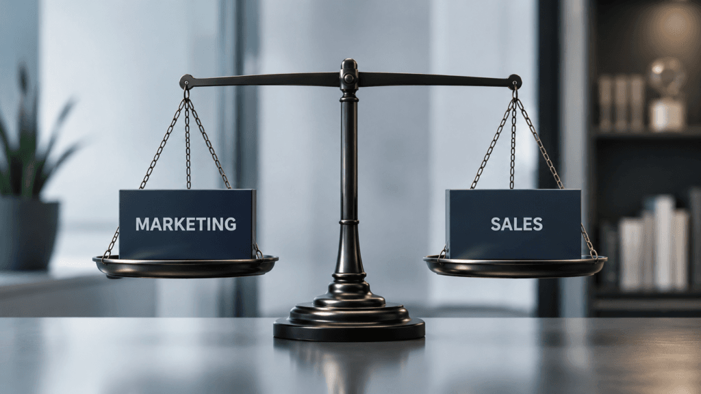 Why ABM Fails Without Sales Alignment visual showing target accounts, buying group signals and pipeline progression.