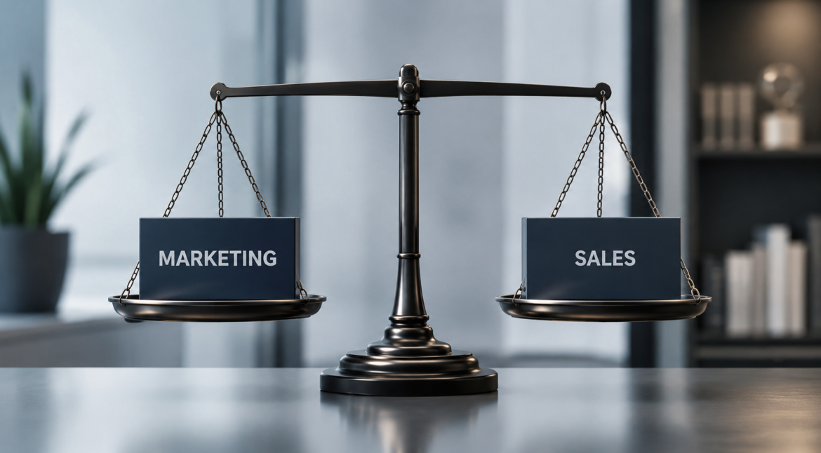Why ABM Fails Without Sales Alignment visual showing target accounts, buying group signals and pipeline progression.