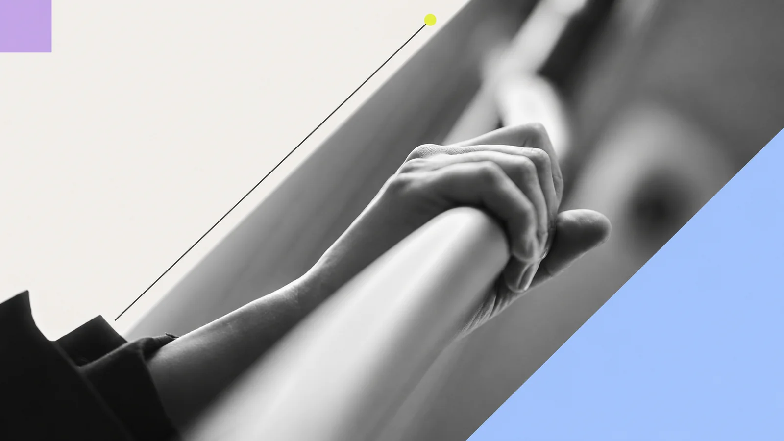 A hand gripping a railing.